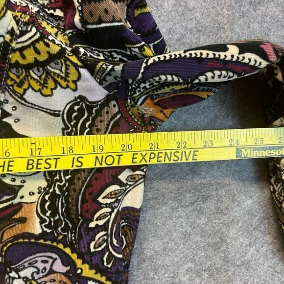 CHICO’S Women’s Jacket Zip Front Paisley Corduroy Multicolor Size 2 (Med) Fall - Picture 4 of 12